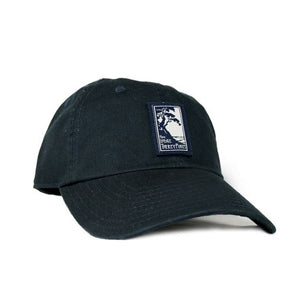 Women's black adjustable hat with The Lodge at Torrey Pines logo
