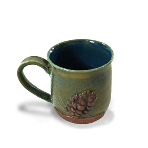 Pine Cone Hand-crafted Clay Mug by Ellyn Hartman