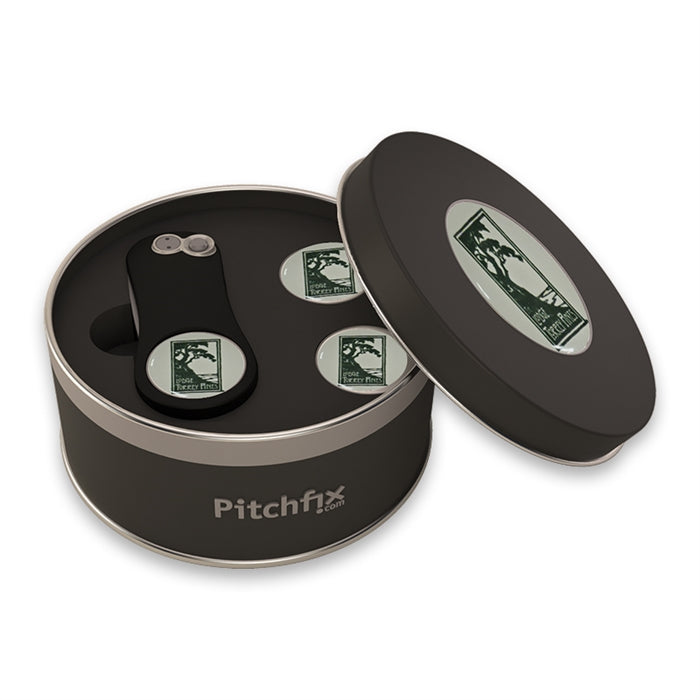 Divot Tool,  Hat Clip & Ball Marker in tin gift set with The Lodge at Torrey Pines logo
