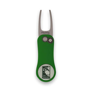Green Pitchfix Divot Tool with Magnetic Ball Marker from The Lodge at Torrey Pines