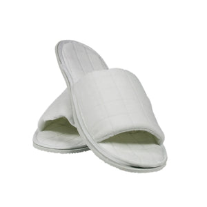White slippers with window pattern design