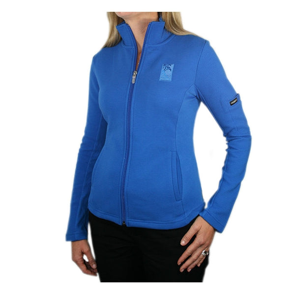 Women's Swing Full Zip Jacket in royal blue with The Lodge at Torrey Pines logo