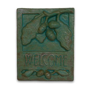 Green Welcome Tile Oak by Janet Ontko