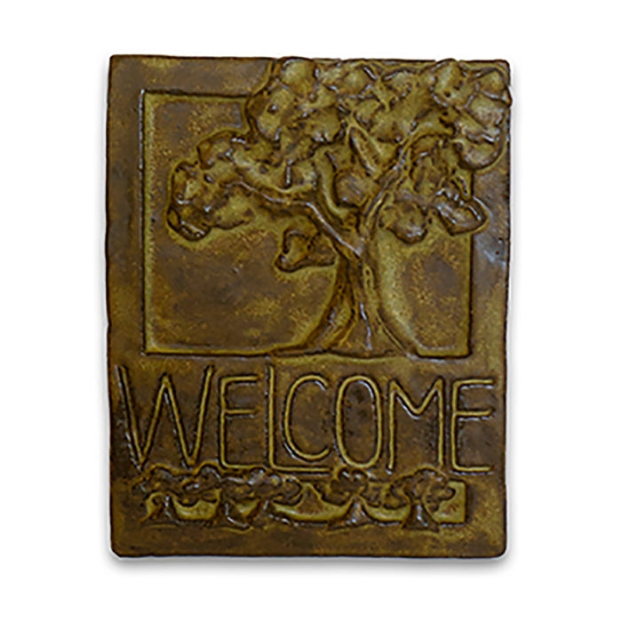 Brown Welcome Tile Tree of Life by Janet Ontko