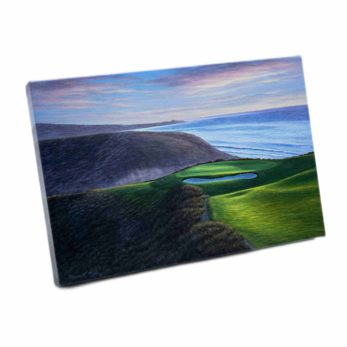 Torrey Pines 3rd Hole, South Course by Marci Rule oil painting on canvas.
