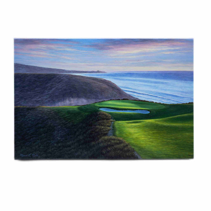 Torrey Pines 3rd Hole, South Course by Marci Rule painting on metal.