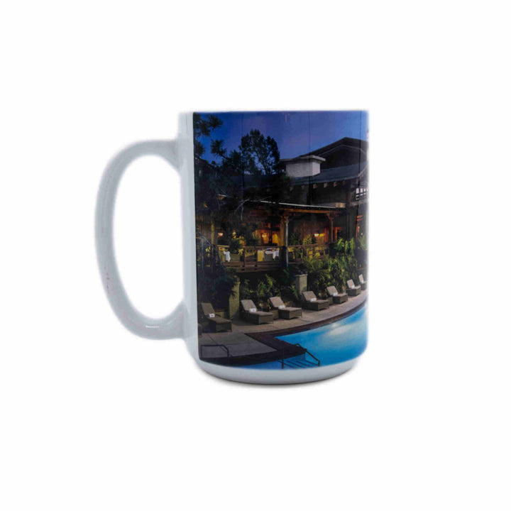 Coffee mug with The Lodge at Torrey Pines pool photo